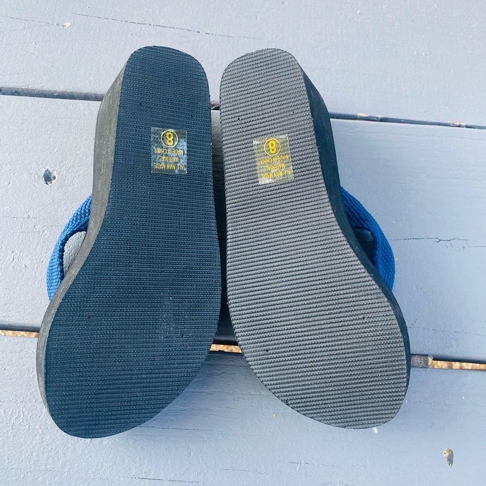 Soda Women's Black and Blue Sandals S/8 - Picture 6 of 11